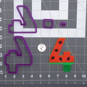 Watermelon Font Number Four 266-G972 Cookie Cutter Set
