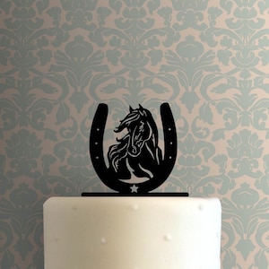 Horse in Horseshoe 225-B481 Cake Topper