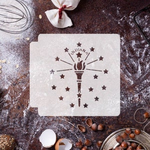 Indiana Flag Symbol 783-D375 Stencil