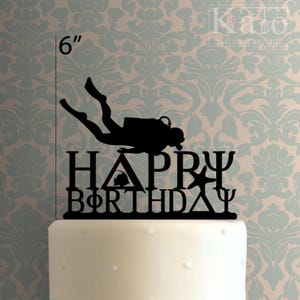 Happy Birthday Scuba 100 Cake Topper
