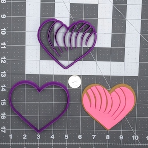Mexican Sweet Bread Concha Heart 266-D925 Cookie Cutter Set