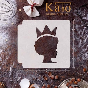 Afro Girl Crown 783-C047 Stencil Silhouette