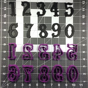Old English Font Number Cookie Cutters