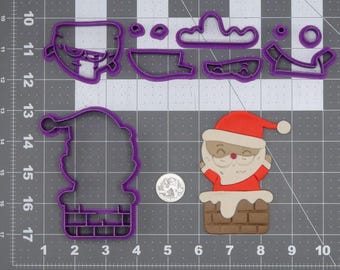 Juego de cortadores de galletas 266-L099 de Navidad: Papá Noel en la chimenea