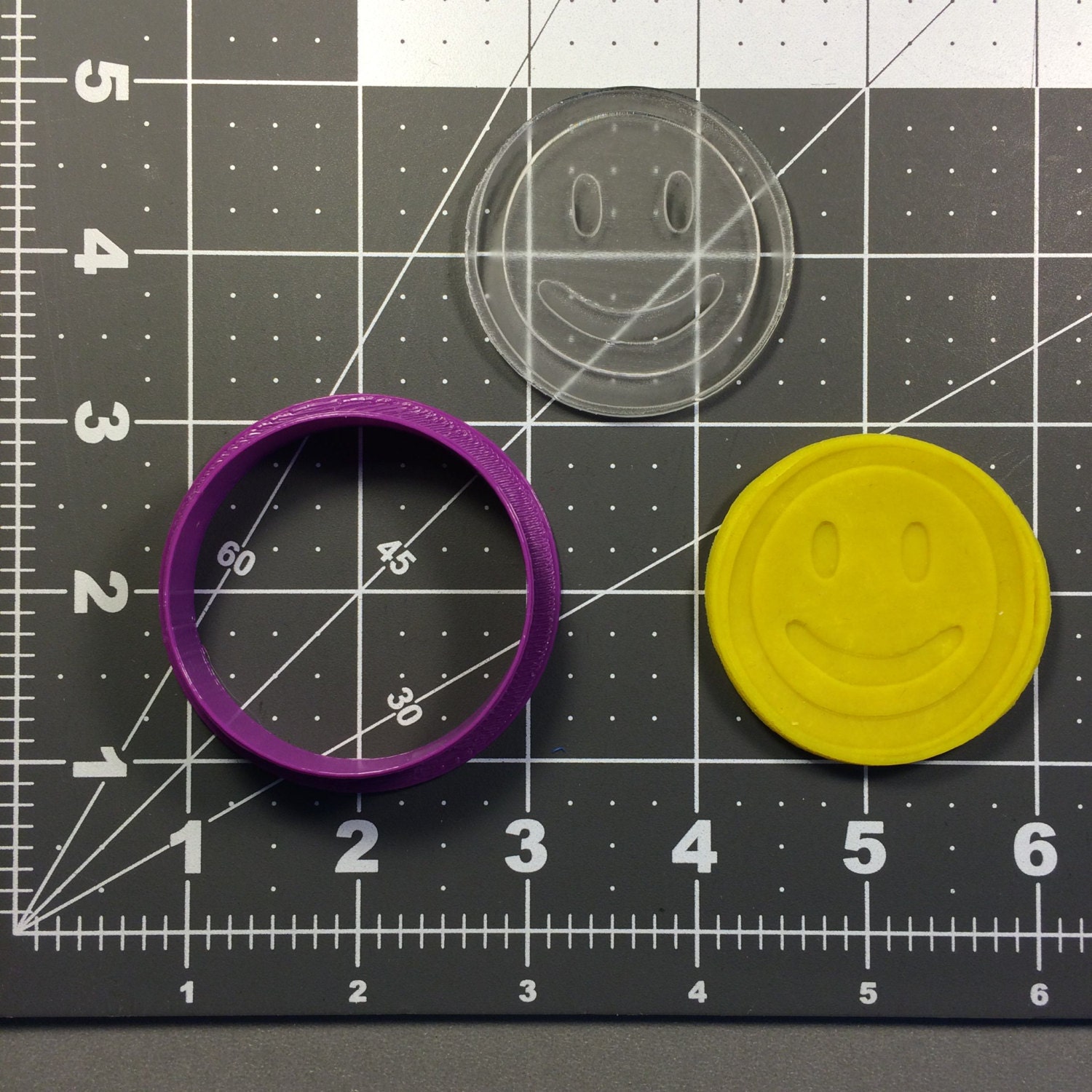 Smiley Face 100 Cookie Cutter and Stamp - Etsy