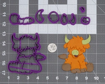 Juego de cortadores de galletas Scottish Highland Cow 266-K667