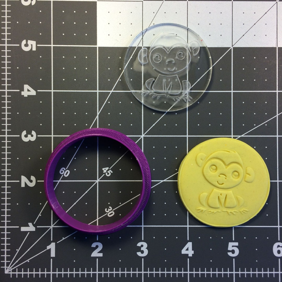 Monkey 100 Cookie Cutter and Stamp - Etsy