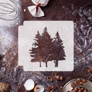 Stencil di alberi di pino 783-E443