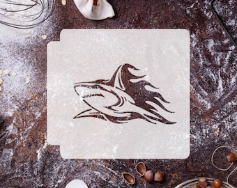 Shark in Flames 783-I136 Stencil