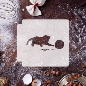 Cat Playing with Ball of Yarn 783-D047 Stencil