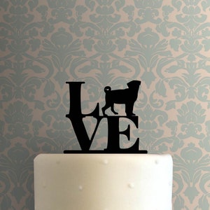Pug Dog Love 225-B590 Cake Topper