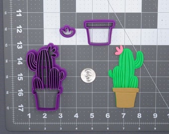 Cactus Planta en maceta 266-F149 Juego de cortador de galletas