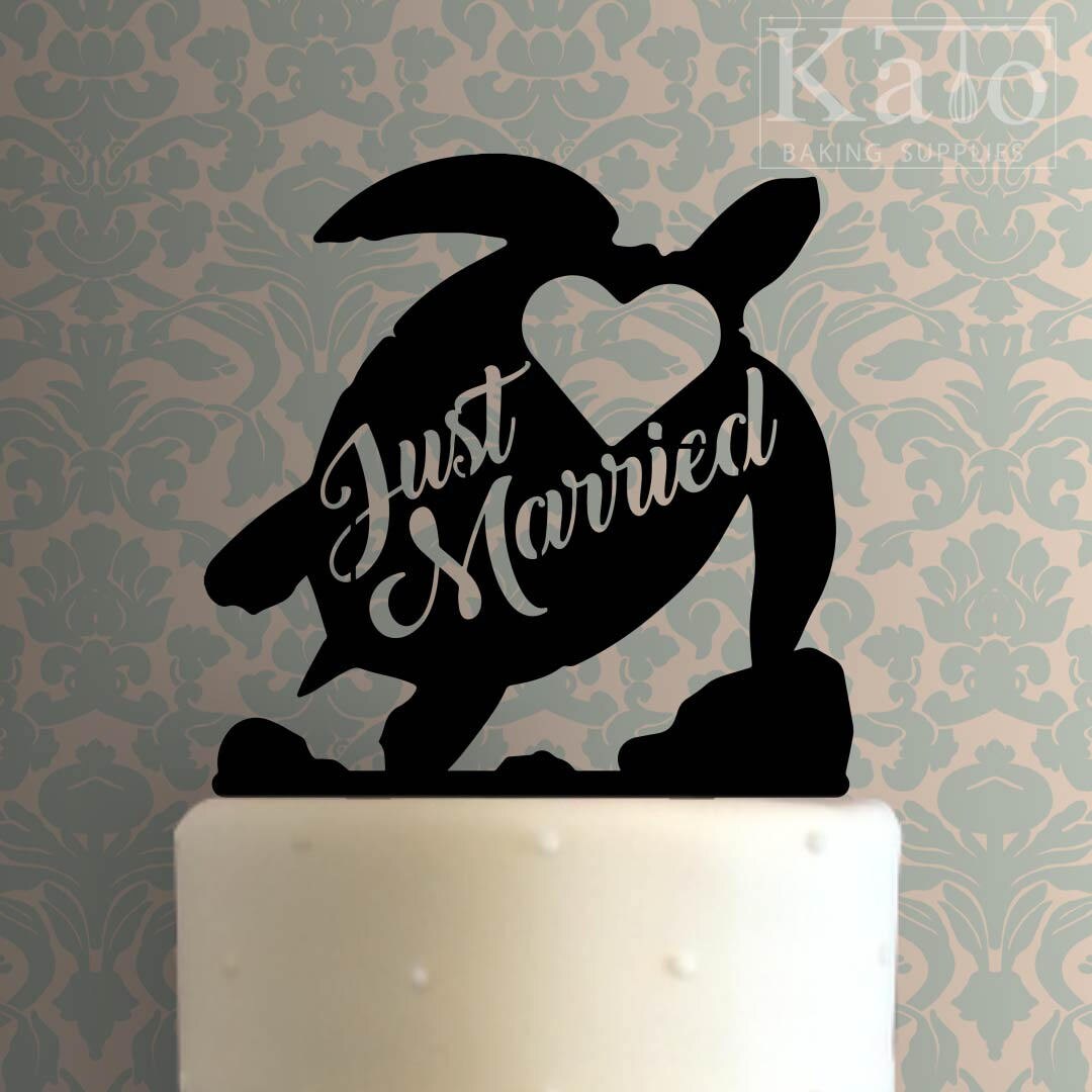 Married Turtle Just Married Turtle 100 Cake Topper - Etsy
