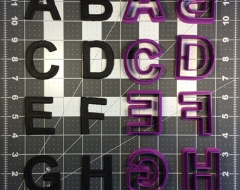 Arial Bold Font Uppercase Cookie Cutter Set