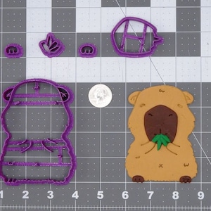 Capybara with Leaves 266-H305 Cookie Cutter Set