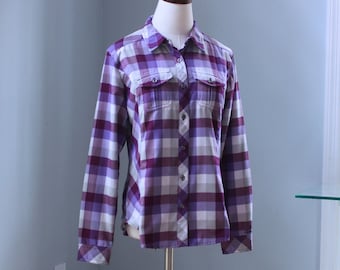 Purple Plaid Shirt, Women's Cabela's Small