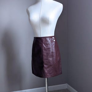 Faux Leather Mini Skirt, Burgundy Size 2, Free People