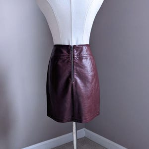 Faux Leather Mini Skirt, Burgundy Size 2, Free People