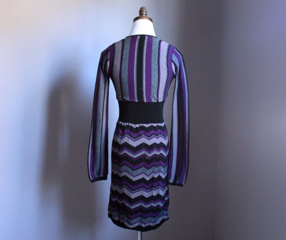 Petite Vintage Silk Cashmere Sweater Dress, Purpl… - image 2