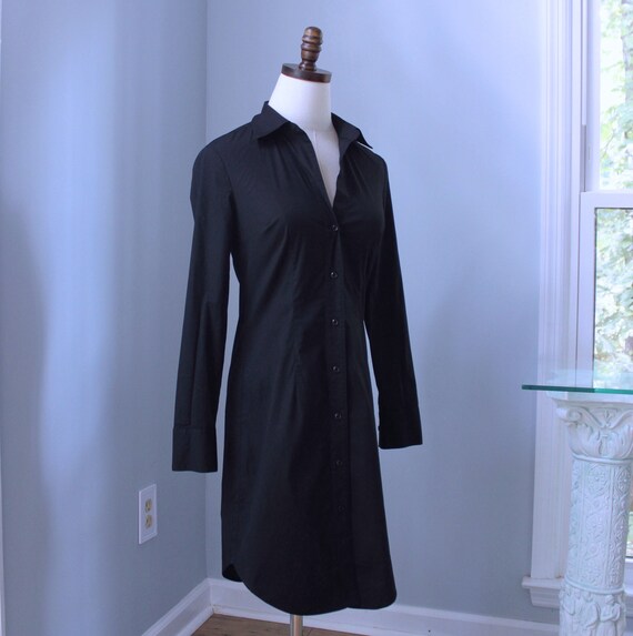 Vintage Black Shirt Dress, Size 0 Moda Internatio… - image 5