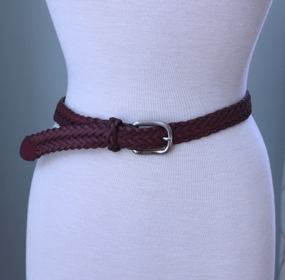 Vintage Capezio Woven Leather Belt, Size SM, Dark… - image 2