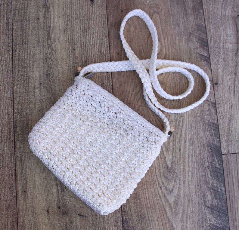 Vintage the Sak Cream Crochet Crossbody Bag - Etsy