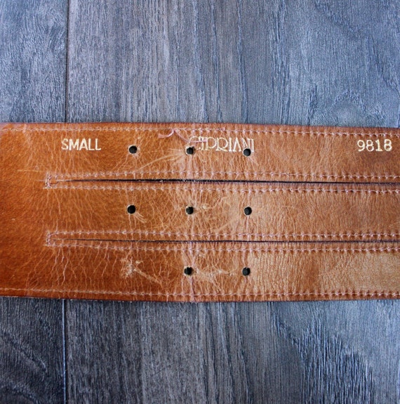 Vintage Wide Cognac Leather Stretch Belt, Ciprian… - image 4