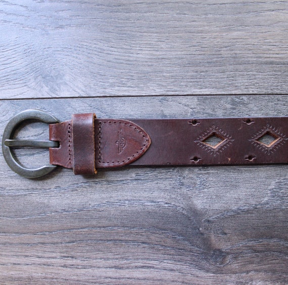 Women's Vintage Brown Leather Belt - image 5