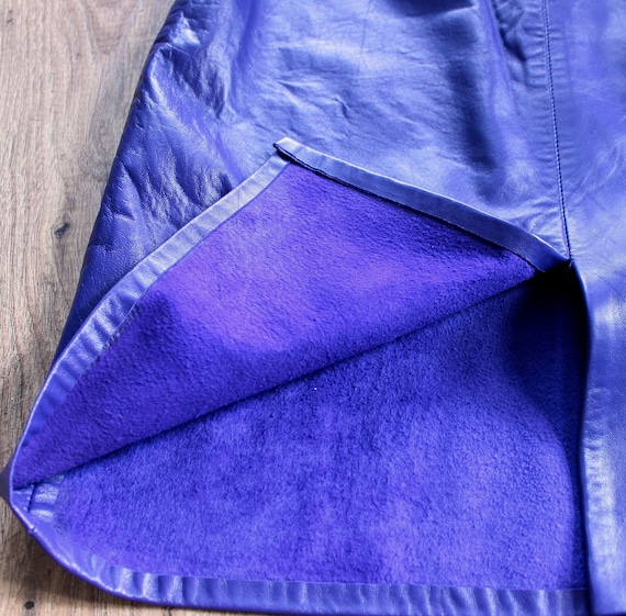 Vintage Purple Leather Skirt, Petite Fit - image 6