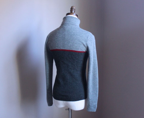 Small Merino Wool Turtleneck Gray Sweater, Ann Ta… - image 2