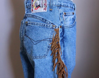 Vintage Petite JouJou Suede Fringe Jeans