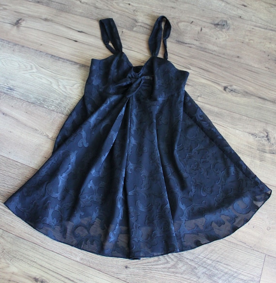 Vintage Victoria's Secret Black Sheer Babydoll, P… - image 1