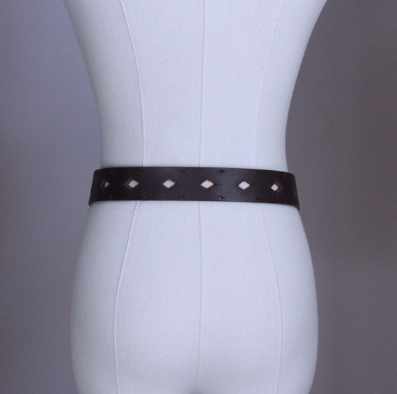 Women's Vintage Brown Leather Belt - image 3