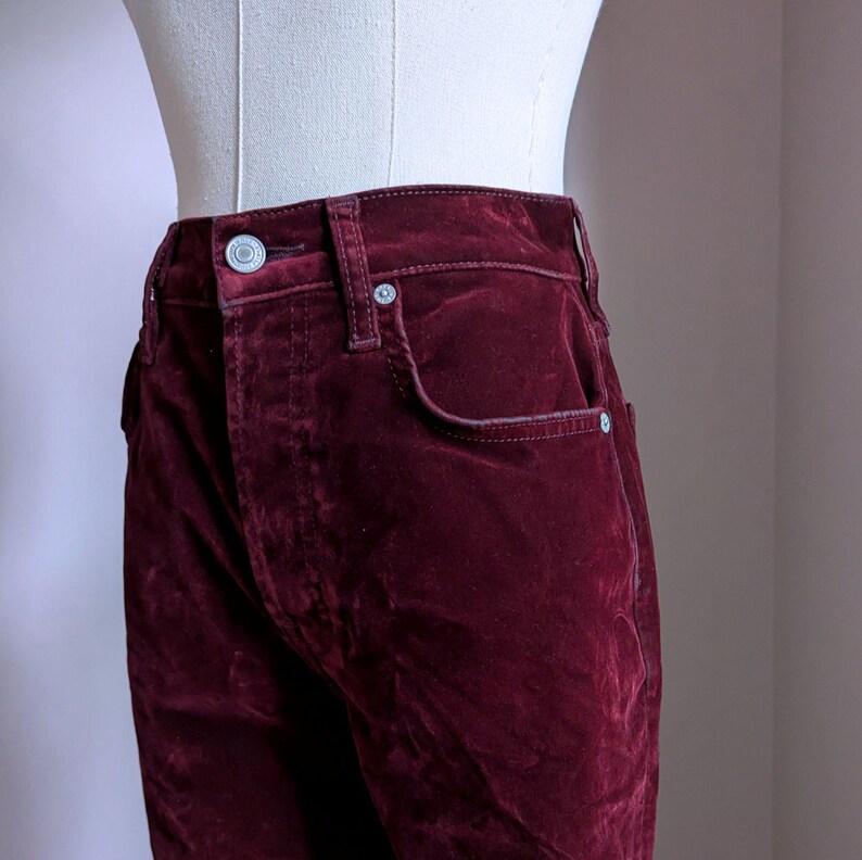 Wine Red Velvet Pants, Free People, XS Size 1