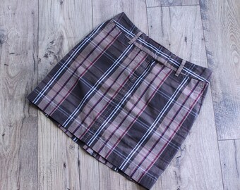 Brown plaid skirt nike sale