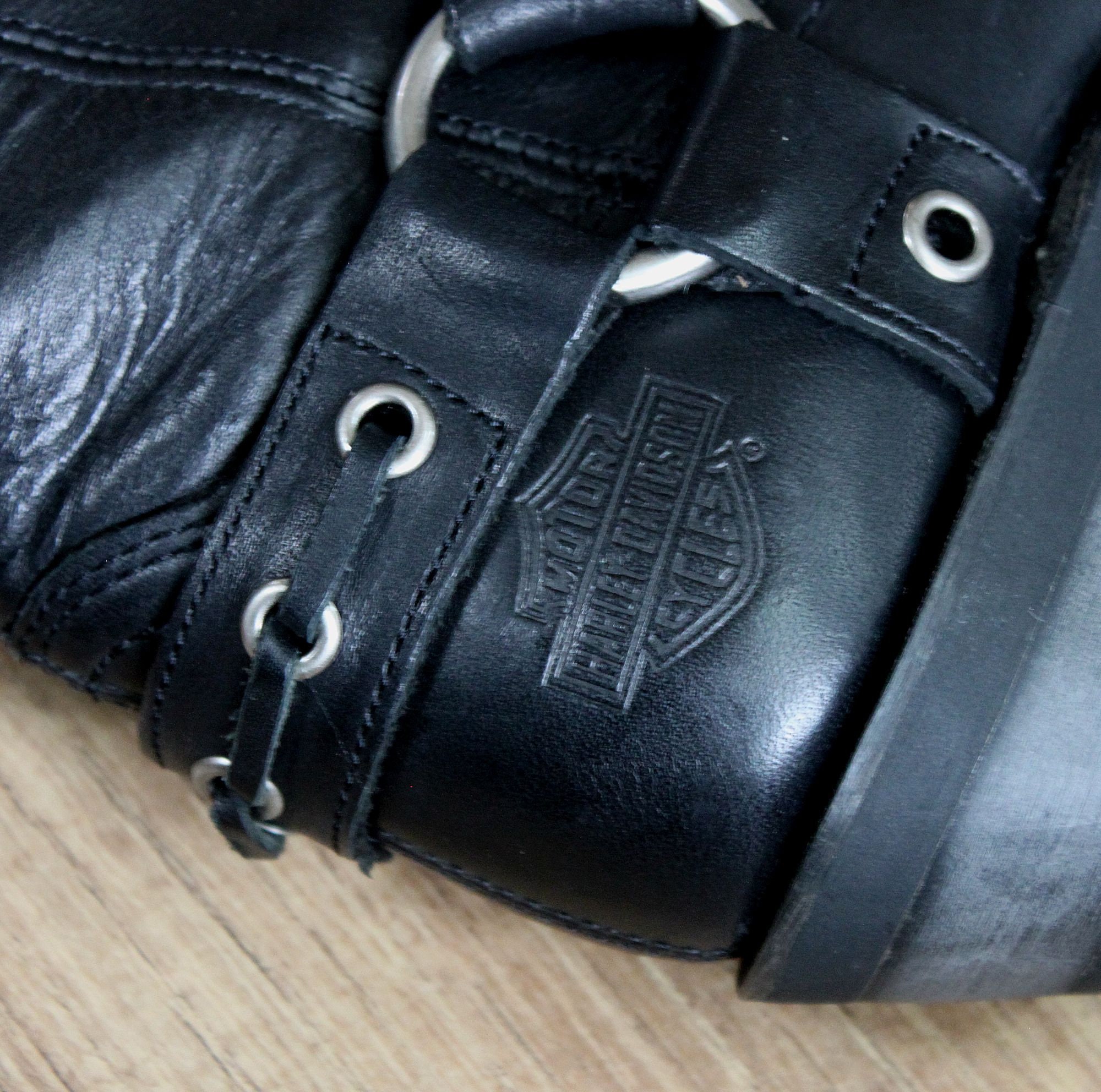 Size 6 Vintage Harley Davidson Harness Ankle Boots, Black  display picture 1