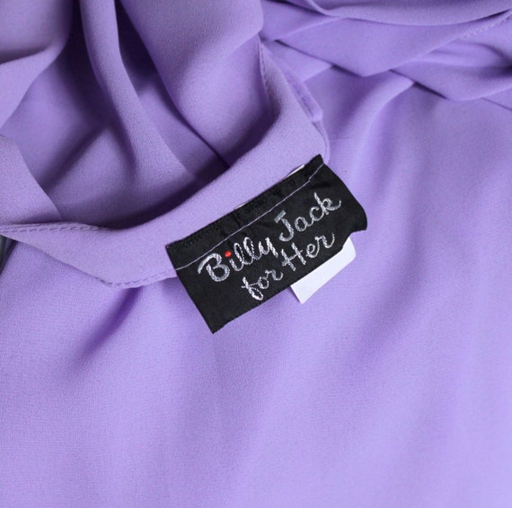 Petite 80's Vintage Lilac Purple Dress, Size 1 - image 5