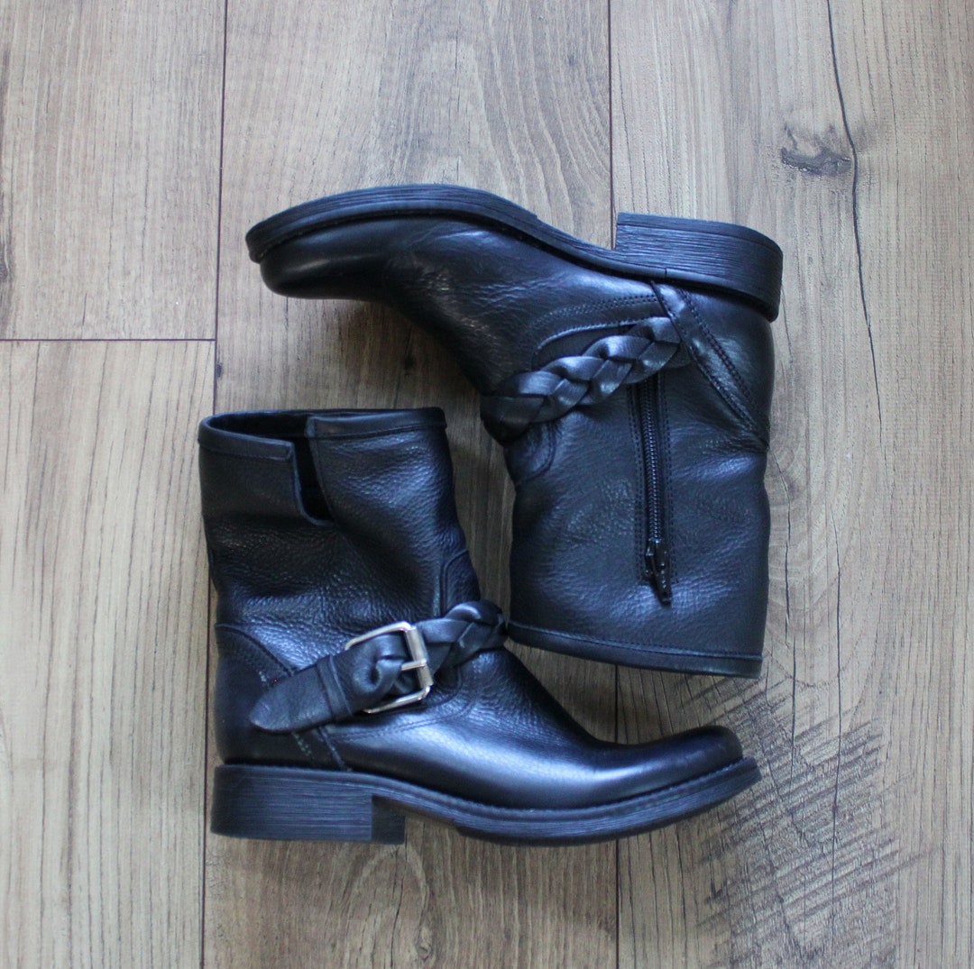 Vintage Black Leather Ankle Boots Steve Madden Size 6 - Etsy