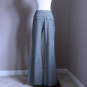 Micro Plaid Flare Leg Trousers, Size 2 Limited