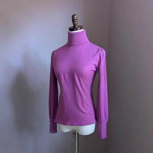 Small Merino Wool Turtleneck Sweater, Ann Taylor, Magenta