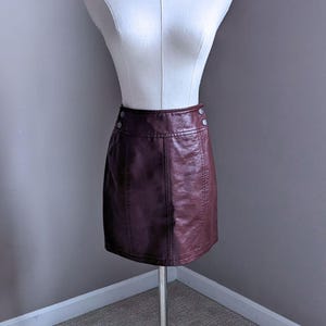Faux Leather Mini Skirt, Burgundy Size 2, Free People