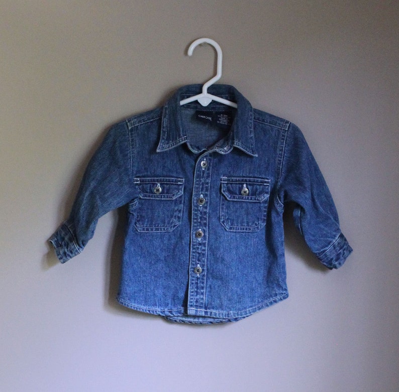Vintage Baby Boy Denim Shirt 69 Months Etsy