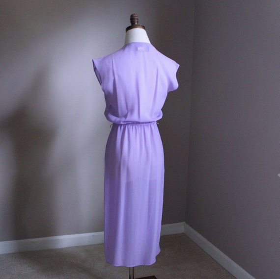 Petite 80's Vintage Lilac Purple Dress, Size 1 - image 2