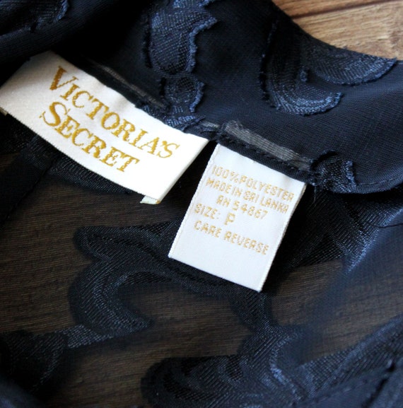 Vintage Victoria's Secret Black Sheer Babydoll, P… - image 4