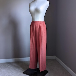 Vintage Orange Linen Blend Pants, Small White Stage