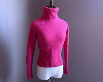 Vintage Ann Taylor Cashmere Turtleneck Sweater, Magenta Size XS