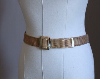 Vintage 60s Gold Metal Womans Belt Vintage 60s Gold Mod Belt Women main image 3