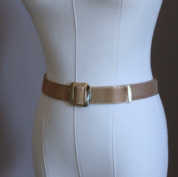 Sarah Coventry Vintage Gold Mesh Belt Niknax · Vintage Sarah Coventry Gold Tone Metal Woven Mesh  main image 3