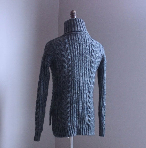 Gray Merino and Alpaca Wool Turtleneck Sweater, X… - image 3