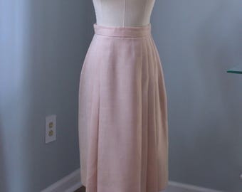 Vintage Pleated Skirt, Small Pale Pink
